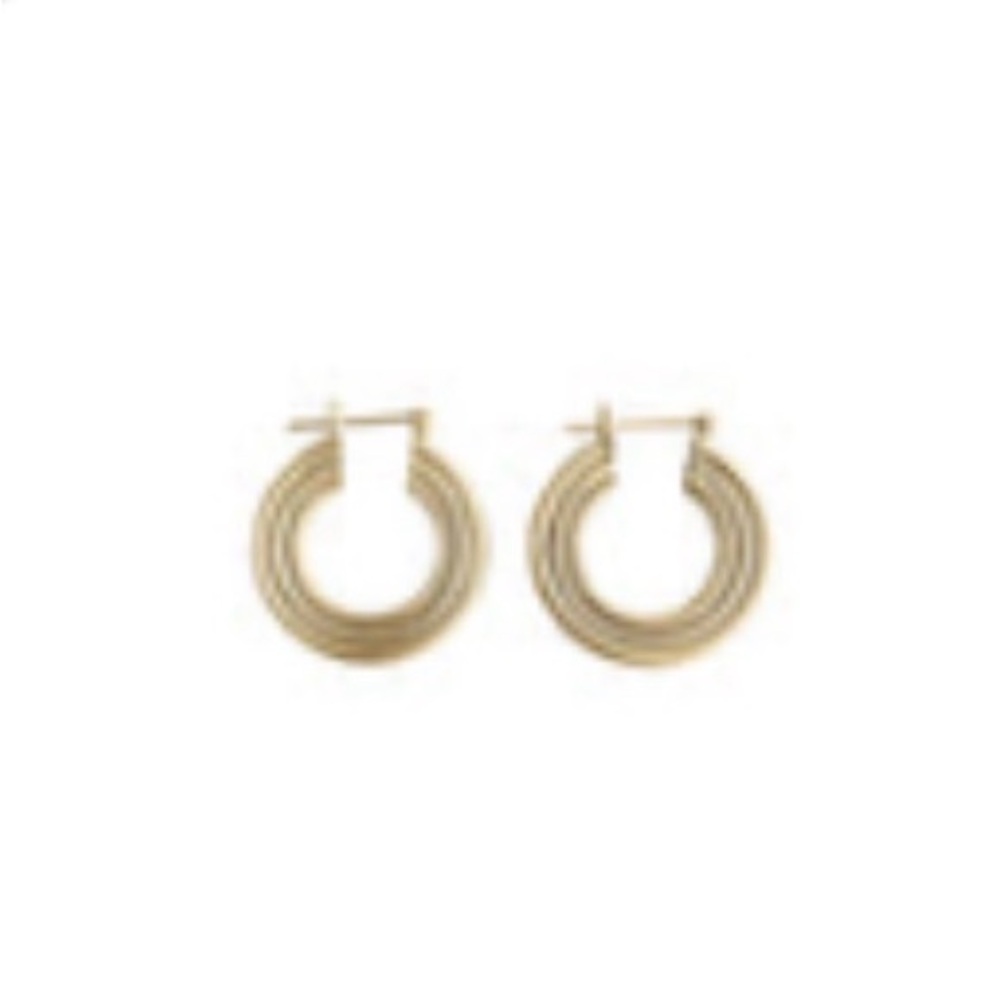 Euc Fewer Finer Vintage Rope Hoop Earrings 14k Gold